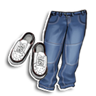 浅蓝色嘻哈板裤 缩略图