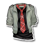 红色条纹领带上衣 缩略图