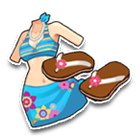 蓝白条纹比基尼服饰 缩略图