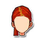 端午红色绸缎头巾发型 缩略图