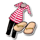 红条V领休闲上装 缩略图