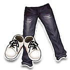 黑色磨白牛仔裤 缩略图