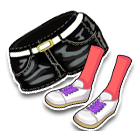 蓝色素雅马甲热裤 缩略图