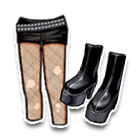 黑玫瑰长筒袜配皮靴 缩略图