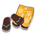 繁花朵朵黄色沙滩裤 缩略图