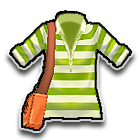 条纹中袖V领T恤 缩略图