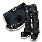 黑色紧身短裤配高邦靴 缩略图