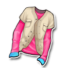 粉色长袖T恤配棉夹克 缩略图