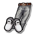 灰色磨白仔裤 缩略图