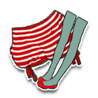 红白条灯笼裤 缩略图