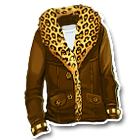 褐色翻领豹纹外套 缩略图
