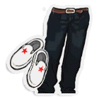 深蓝牛仔长裤 缩略图