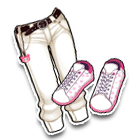 白色九分裤配粉底胶鞋 缩略图