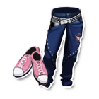 深蓝弹力休闲裤 缩略图