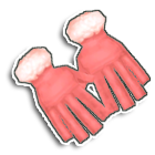 粉色双层羊绒厚手套 缩略图