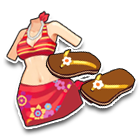 红色条纹比基尼服饰 缩略图