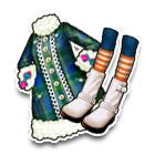 蓝绿宛郁套裙 缩略图