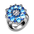 清雅蓝花订婚戒指 缩略图