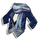 墨蓝小西服配格纹围巾 缩略图