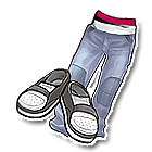 浅蓝水洗牛仔裤 缩略图