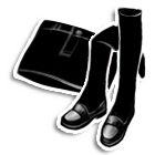 黑色皮裙配皮靴 缩略图