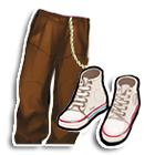 大灌篮褐色棉制运动裤 缩略图