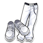 白色牛仔休闲裤 缩略图