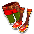 红色休闲短裤配运动鞋 缩略图