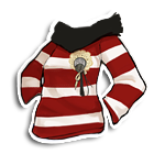 红白条纹线衫配围巾 缩略图