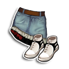 斜边牛仔裙配高邦球鞋 缩略图