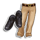 浅色绒裤配高光皮鞋 缩略图