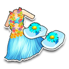 夏威夷风情蓝花环服饰 缩略图