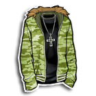 毛绒绵外套配黑色T恤 缩略图