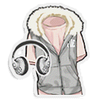 灰色外套耳机上装 缩略图